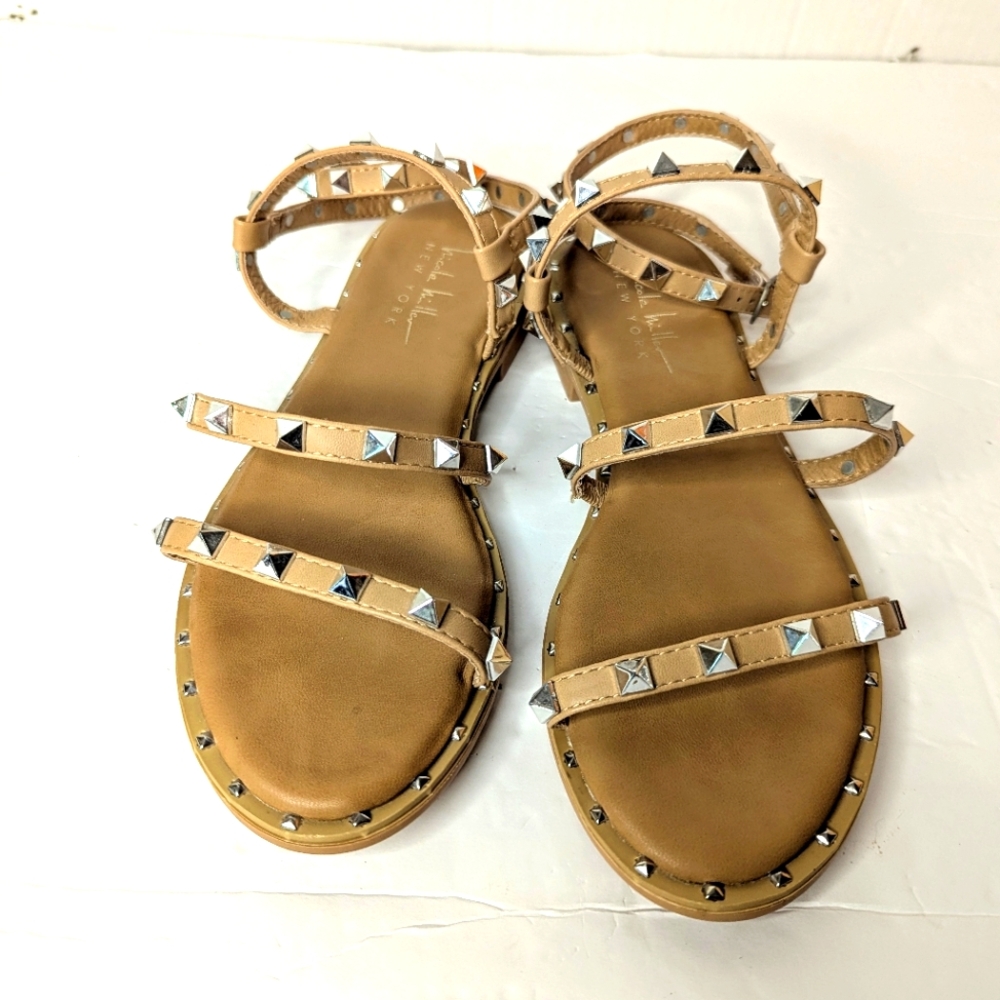 Nicole Miller NY Tanny Tan Studded Gladiator Sandals       Size 6.5